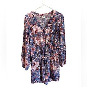 Old navy floral patterned Medium long sleeved romper with waist tie